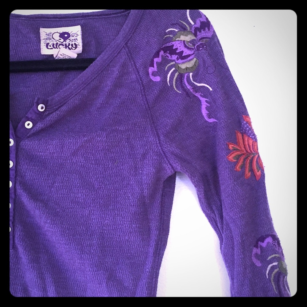 Button Down Embroidered Thermal. Great Condition. - image 1